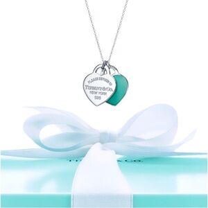 Return to Tiffany®Tiffany Blue® Double Heart Tag Pendant in Silver, MSRP $500